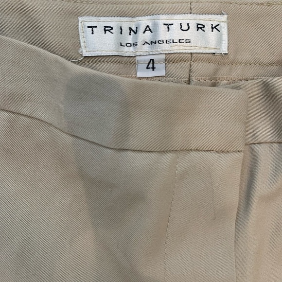 trina Turk Cropped khaki pants size 4 EUC - Picture 3 of 11